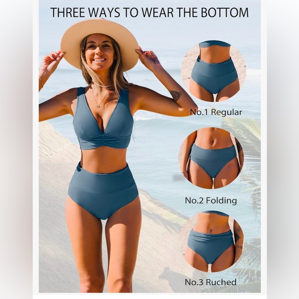 NWT Cupshe Gray Women's Swimwear Set M